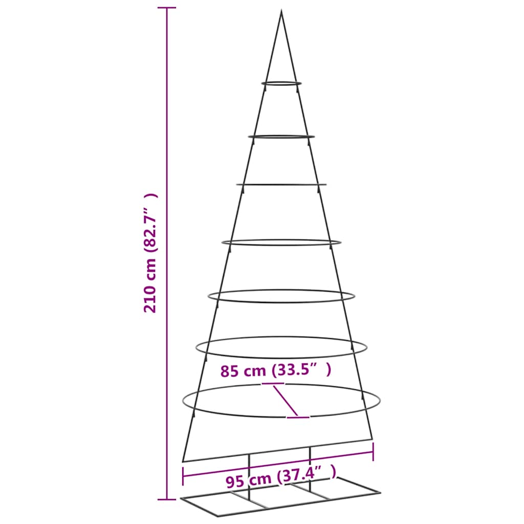 Metal Christmas Tree for Decoration Black 82.7"