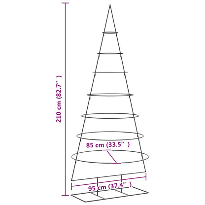 Metal Christmas Tree for Decoration Black 82.7"