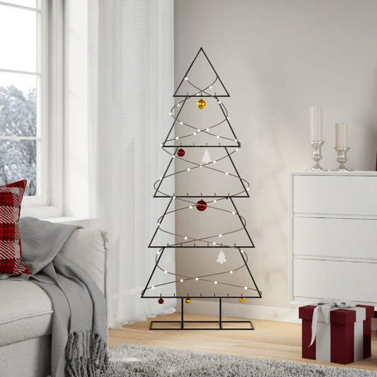 Metal Christmas Tree for Decoration Black 59.1"