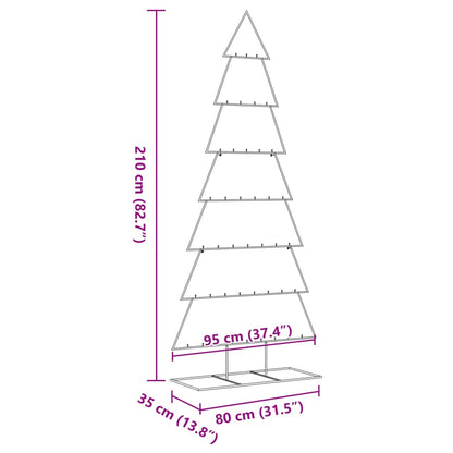 Metal Christmas Tree for Decoration Black 82.7"