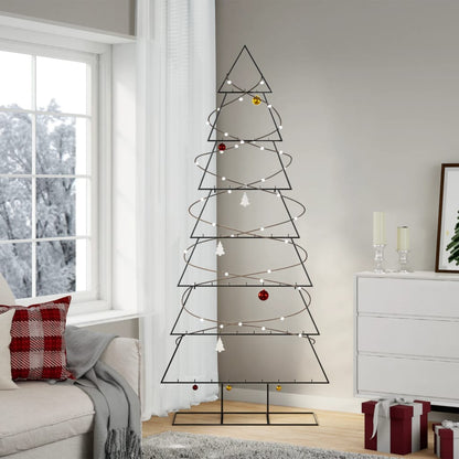 Metal Christmas Tree for Decoration Black 82.7"