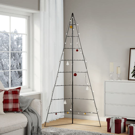 Metal Christmas Tree for Decoration Black 82.7"