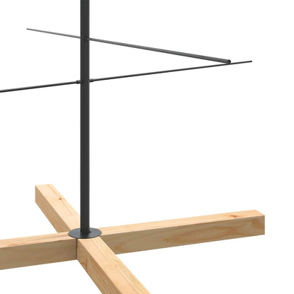 Metal Christmas Tree with Wooden Base Black 82.7"