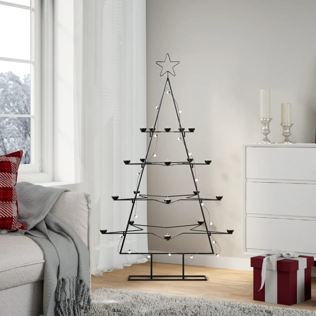 Metal Christmas Tree Black Powder-coated steel 55.1 in tall