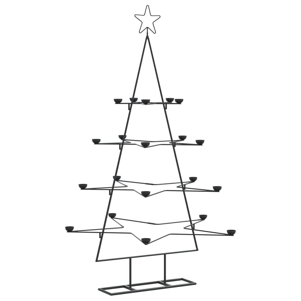 Metal Christmas Tree Black Powder-coated steel 55.1 in tall