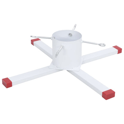 Christmas Tree Stand White and Red Metal and Plastic Medium