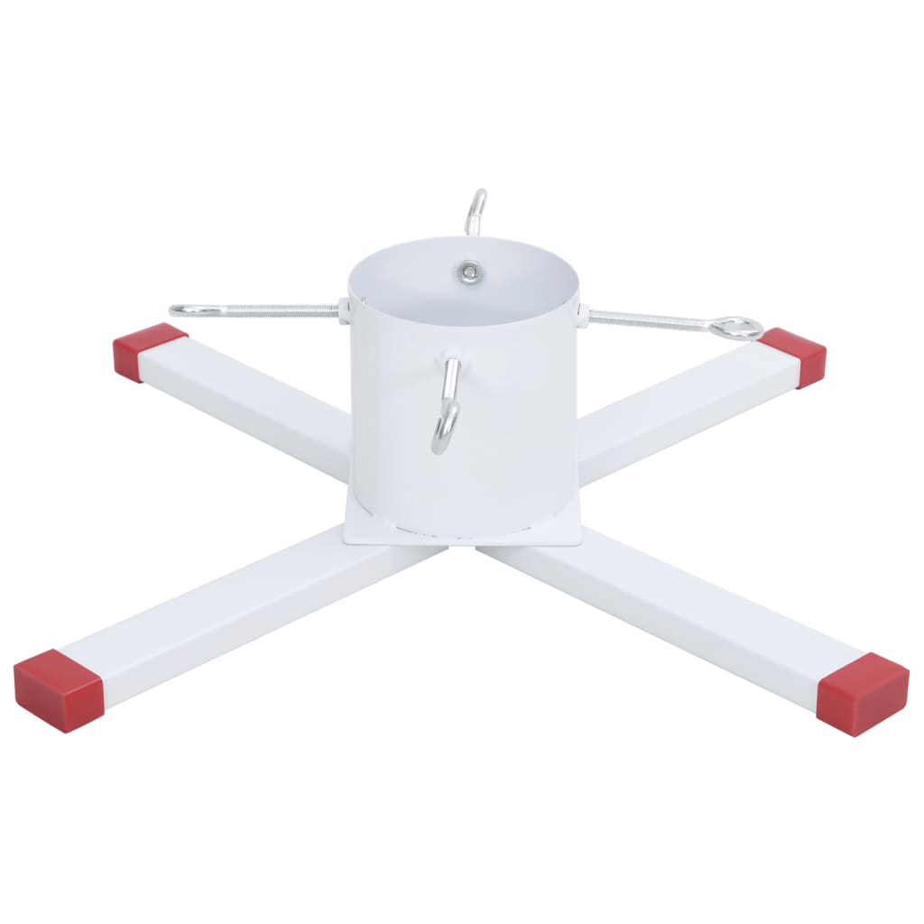 Christmas Tree Stand White and Red Metal and Plastic Medium