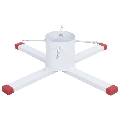 Christmas Tree Stand White and Red Metal and Plastic Medium