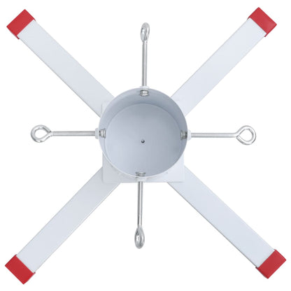 Christmas Tree Stand White and Red Metal and Plastic Medium