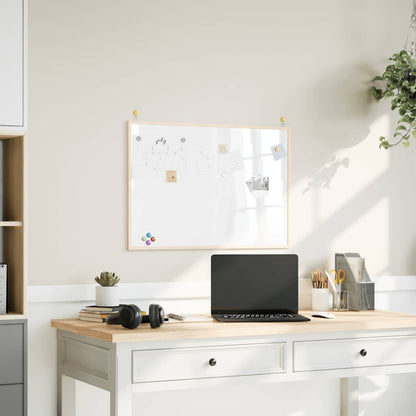 Magnetic Whiteboard with Solid Pine Wood Frame 31.5x21.7"