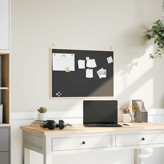 Chalkboard with Solid Pine Wood Frame Black 31.5x21.7"