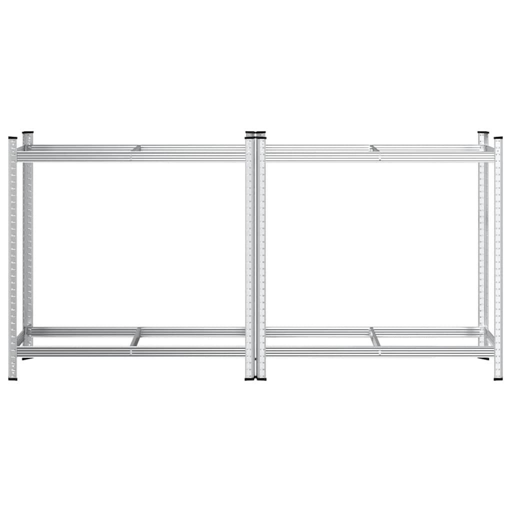2-Layer Tyre Shelves 2 pcs Silver 43.3x15.7x42.9" Steel