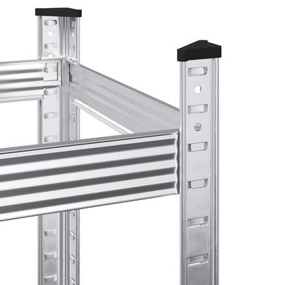 2-Layer Tyre Shelves 2 pcs Silver 43.3x15.7x42.9" Steel