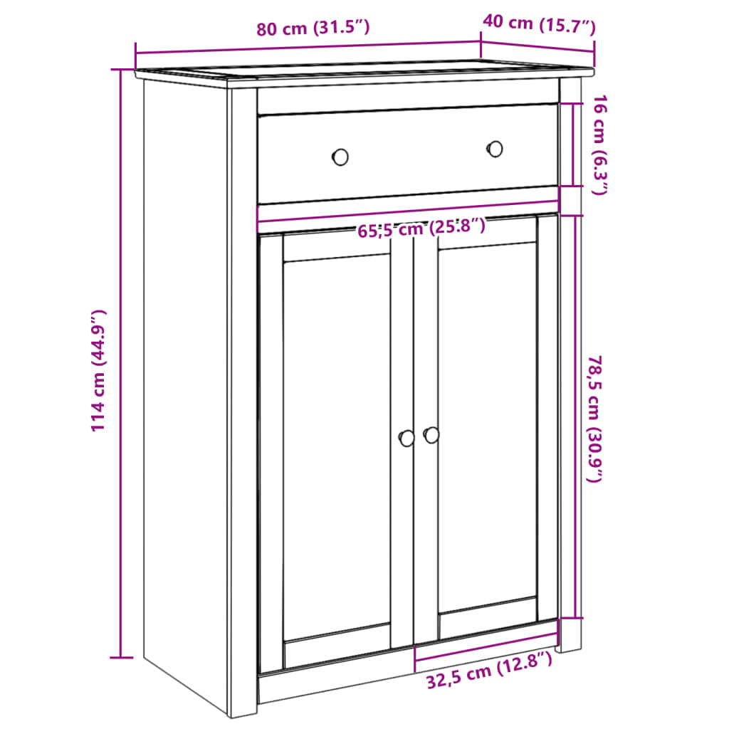 Shoe Cabinet Honey Solid pine wood, Engineered wood Medium