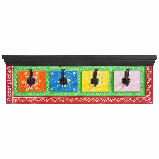 Coat Rack Black 80 x 25 x 2 cm Engineered wood