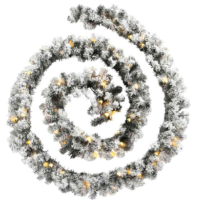 Christmas Garland Green with white snow effect PVC Extra Long