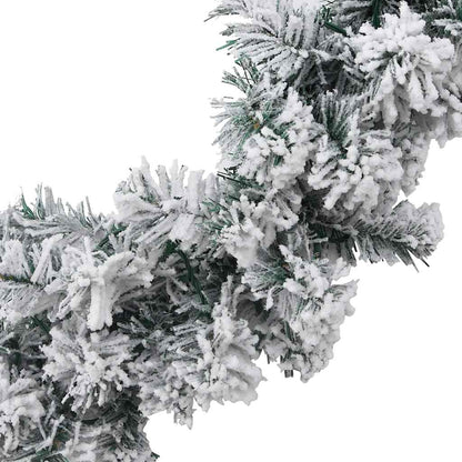Christmas Garland Green with flocked white snow PVC 65.6 ft