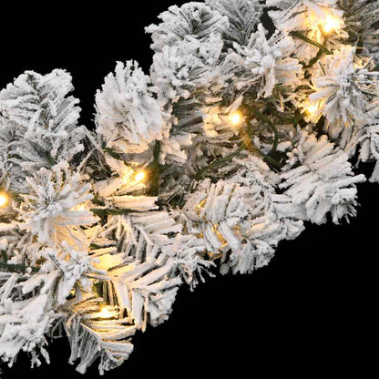 Christmas Garland Green with flocked white snow PVC 65.6 ft
