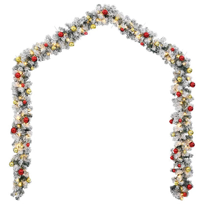 Christmas Garland Green with gold and red baubles PVC 32.8ft long
