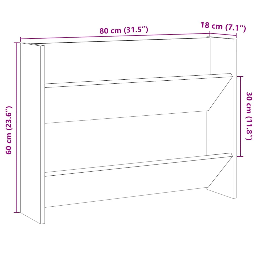 Wall Shoe Cabinet Rustic Wood Engineered Wood Compact