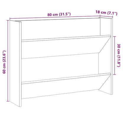 Wall Shoe Cabinet Rustic Wood Engineered Wood Compact