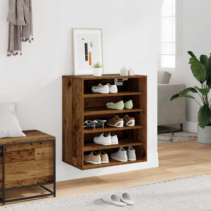 Shoe Cabinet Old Wood Engineered Wood Medium Shoe Cabinet