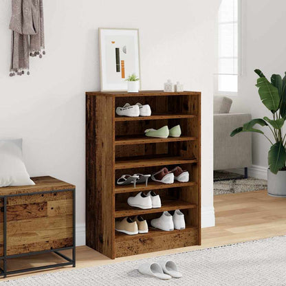 Shoe Cabinet Weathered Wood Engineered Wood Medium Shoe Cabinet