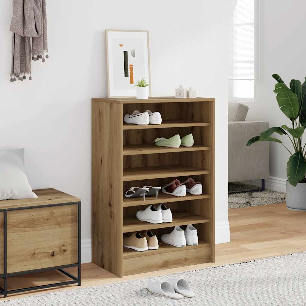 Shoe Cabinet Artisan Oak Engineered Wood Medium Shoe Cabinet