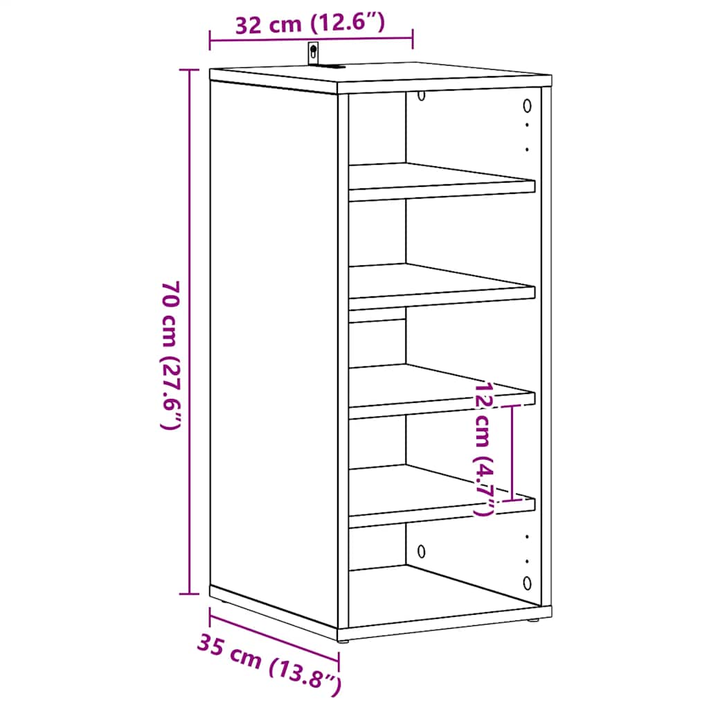 Shoe Cabinet Old wood Engineered wood Compact Shoe Cabinet
