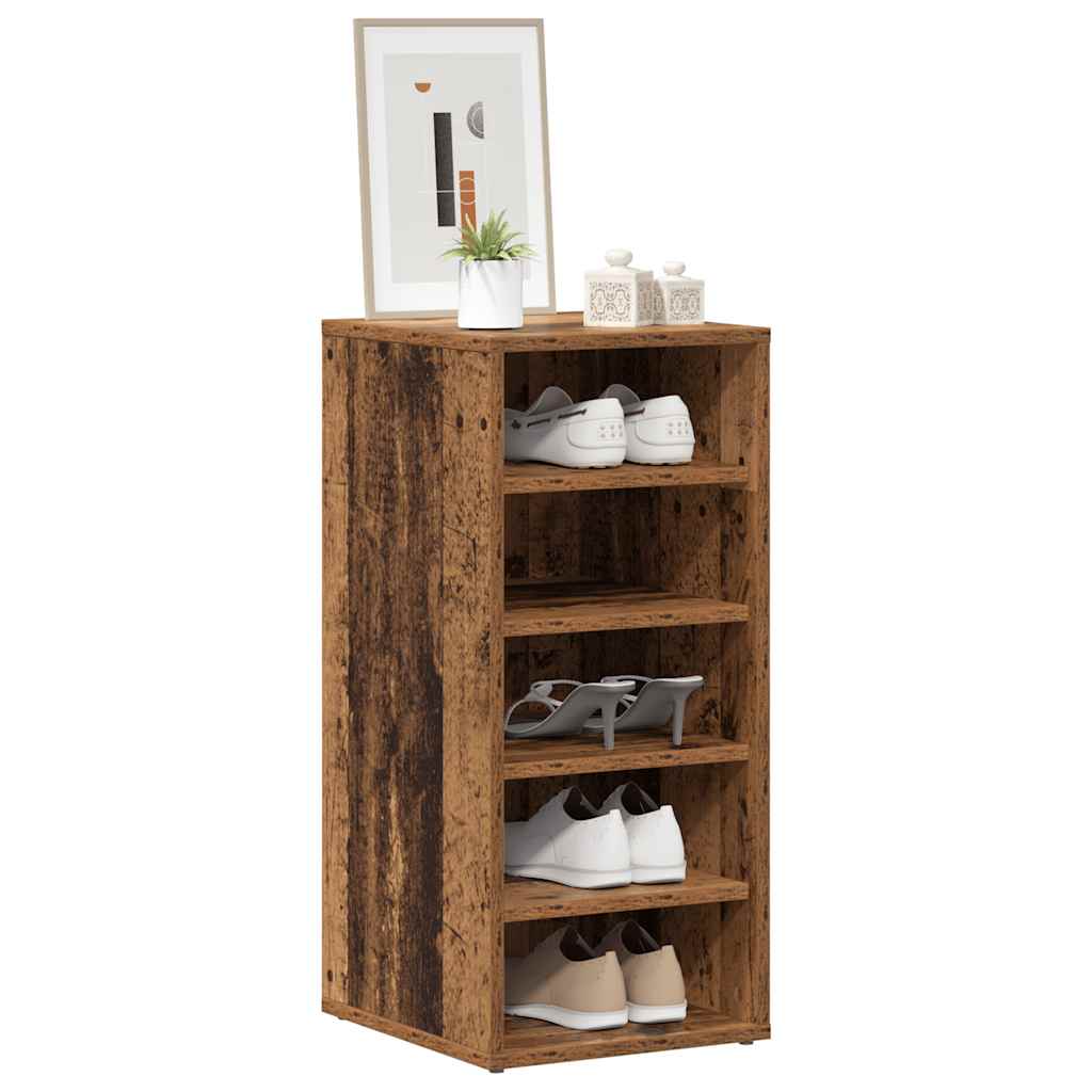 Shoe Cabinet Set of 2 Old wood Engineered wood Compact