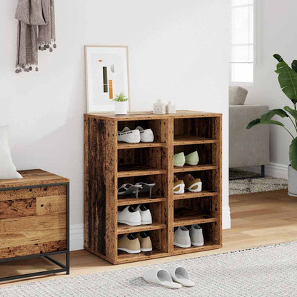 Shoe Cabinet Set of 2 Old wood Engineered wood Compact
