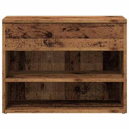 Old Wood Shoe Bench Engineered Wood Small Rectangular Modern