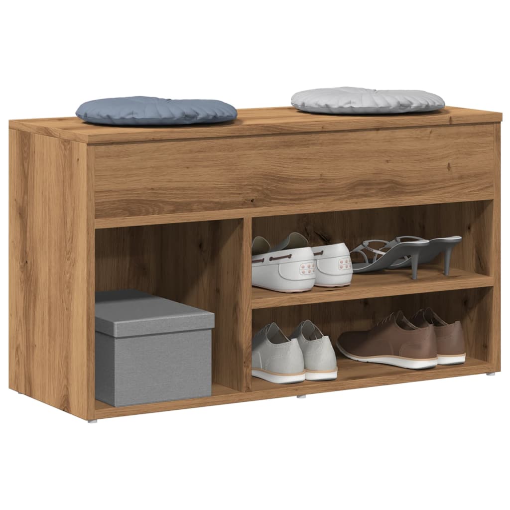 Shoe Bench Artisan Oak Engineered wood Medium Shoe Storage Bench