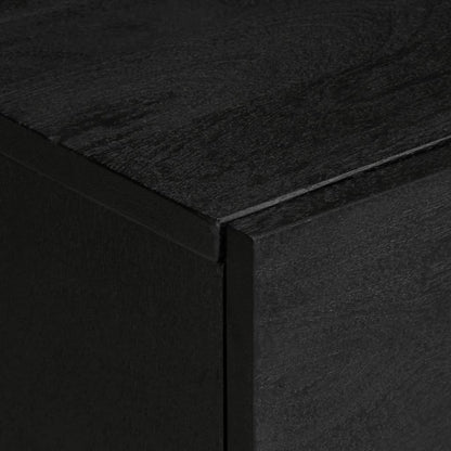 TV Cabinet Black Engineered wood, Solid mango wood, Brass