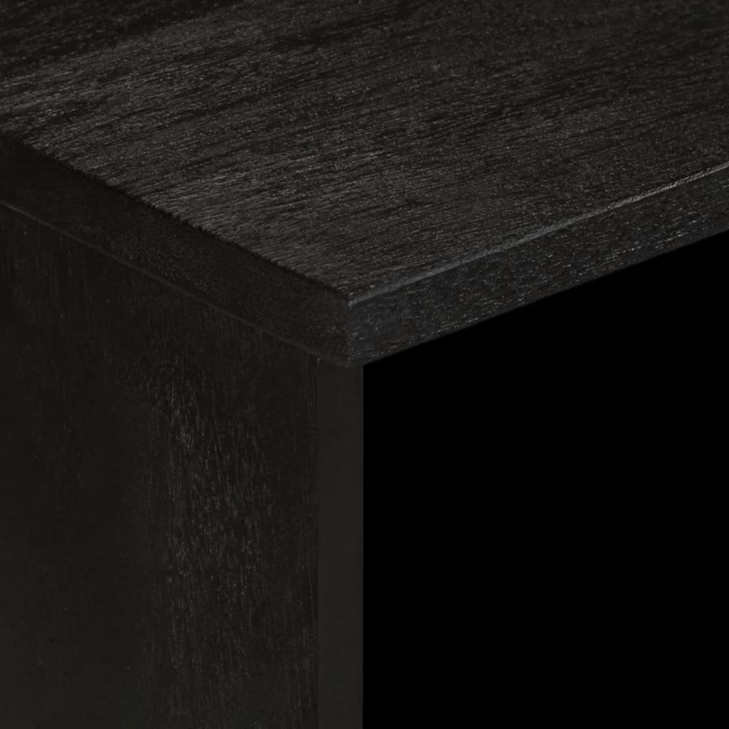 TV Cabinet Black Engineered wood, solid mango wood, brass Small