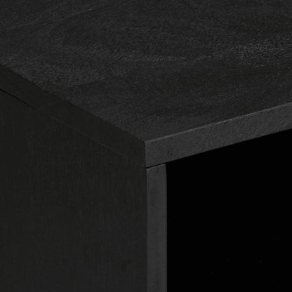 TV Cabinet Black Engineered wood, solid mango wood, brass Small