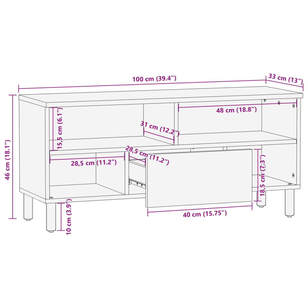 TV Cabinet Black Engineered wood Small TV Cabinet Rectangular