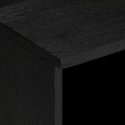 TV Cabinet Black Engineered wood, Solid mango wood, Brass