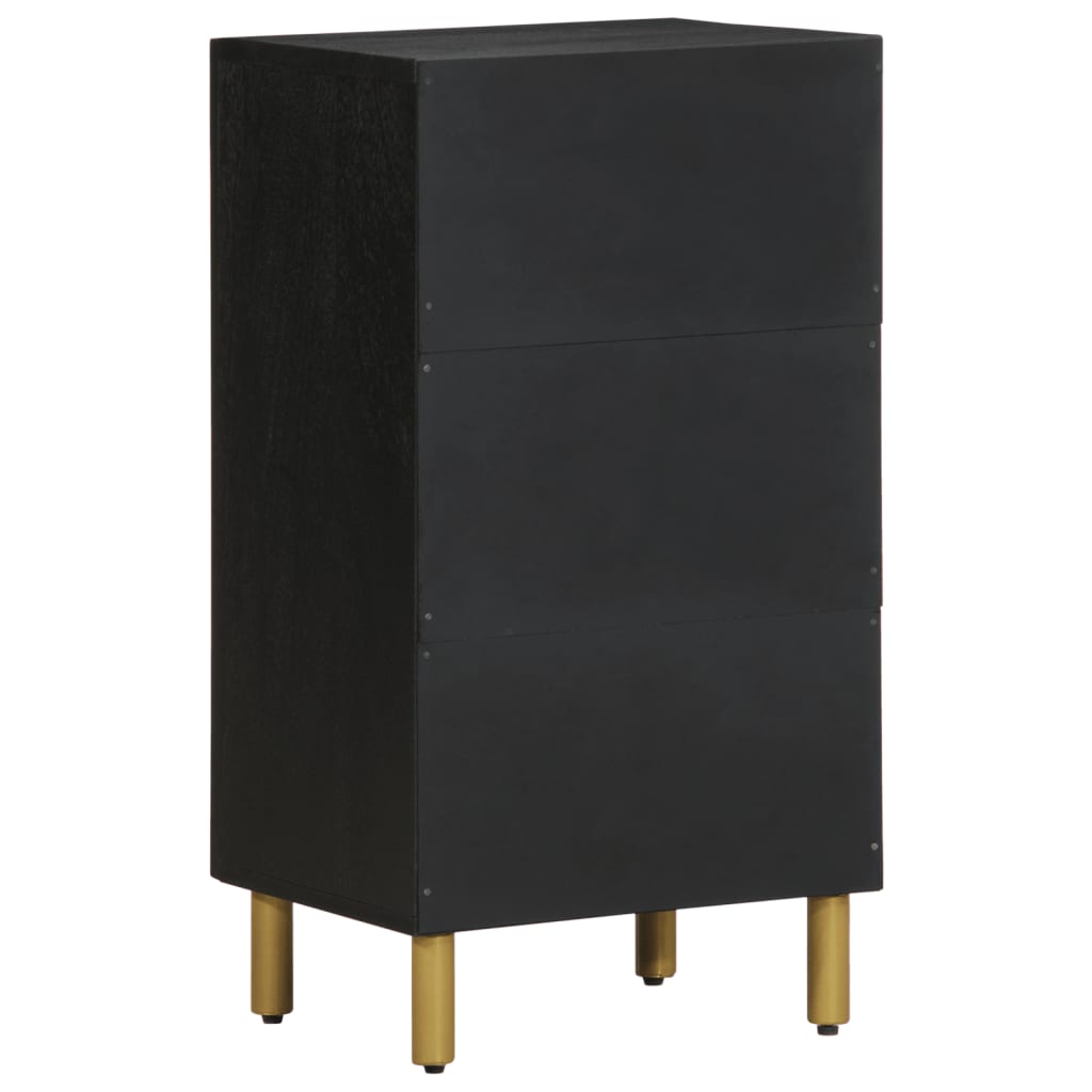 Sideboard Black Engineered wood, solid mango wood, brass Medium