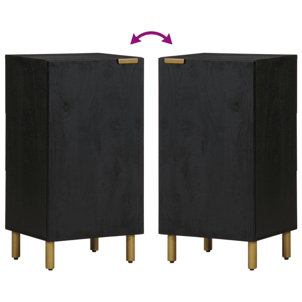 Sideboard Black Engineered wood, solid mango wood, brass Medium