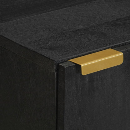 Sideboard Black Engineered wood, solid mango wood, brass Medium