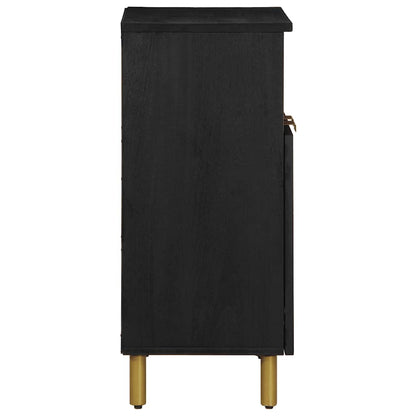 Sideboard Black Engineered wood, solid mango wood, brass