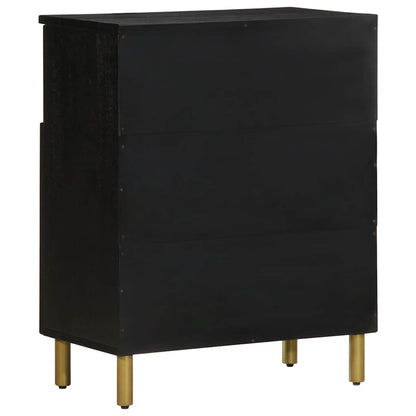 Sideboard Black Engineered wood, solid mango wood, brass