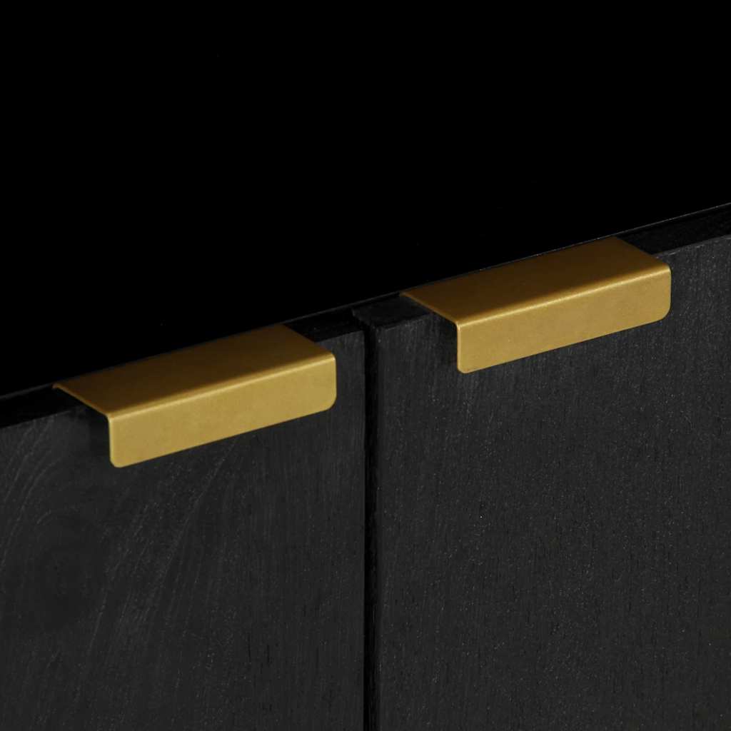 Sideboard Black Engineered wood, solid mango wood, brass