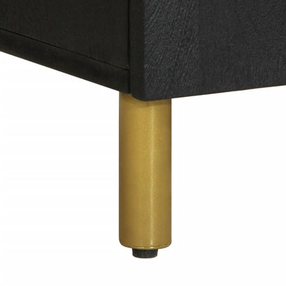 Sideboard Black Engineered wood, solid mango wood, brass