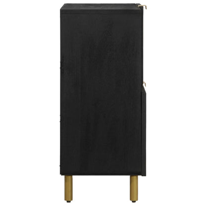 Sideboard Black Engineered wood, solid mango wood, brass