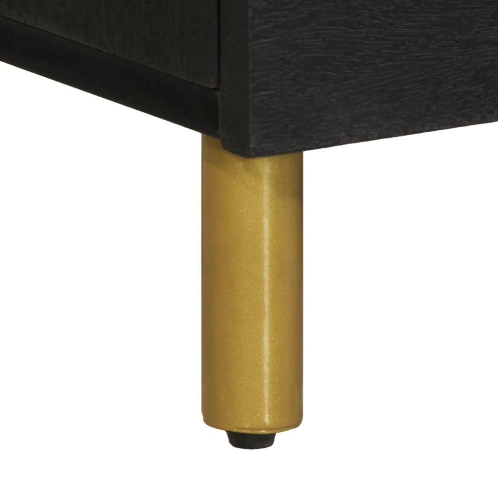 Sideboard Black Engineered wood, solid mango wood, brass