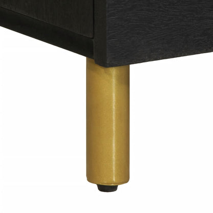 Sideboard Black Engineered wood, solid mango wood, brass