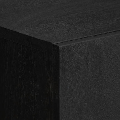 Highboard Black Engineered wood, Solid mango wood, Brass Compact