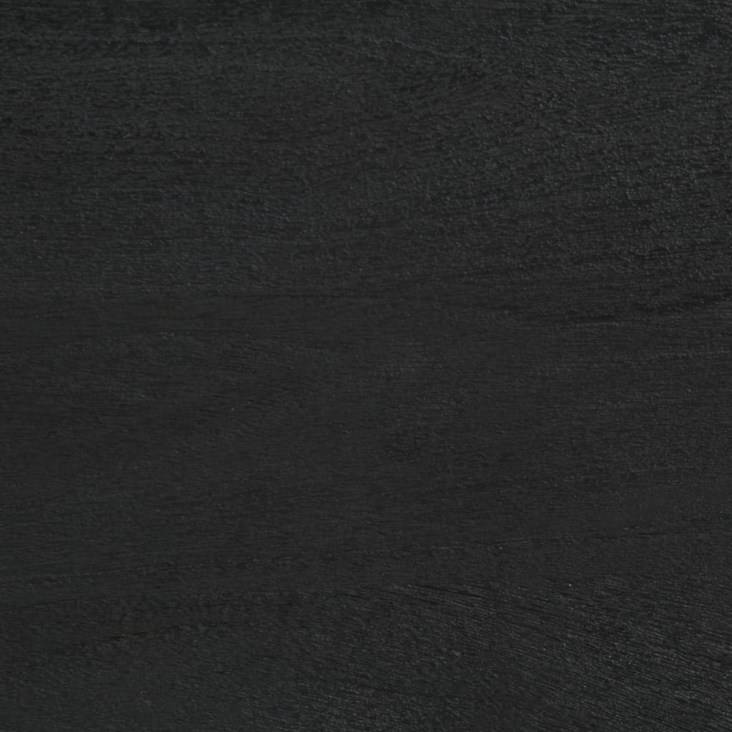 Highboard Black Engineered wood, Solid mango wood, Brass Compact